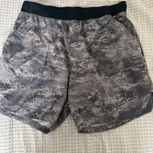 Men's Gray Camo Training Shorts - YPB Abercrombie athletic brand